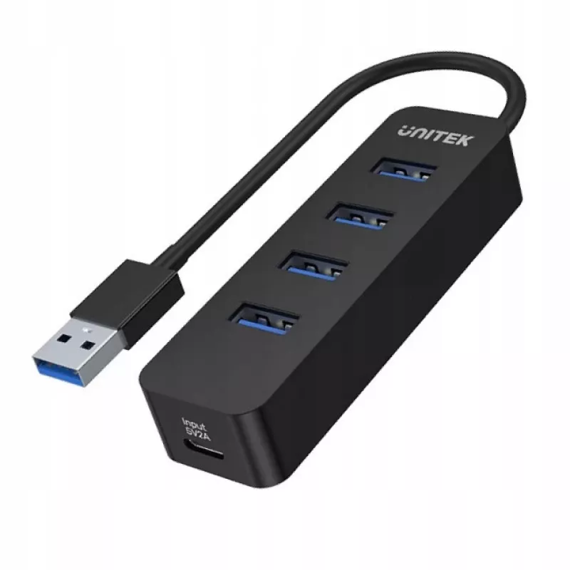 UNITEK uHUB Q4 USB 3.2 Gen 1 (3.1 Gen 1) Type-A 5000 Mbit/s Czarny
