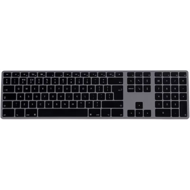 Klawiatura Matias FK318B-UK Aluminiowa Mac Hub 2xUSB Kosmiczna Szarość — Mechaniczna klawiatura zgodna z Mac z wbudowanym hubem USB