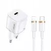 Przenośna ładowarka do telefonu usams T36 z 1x USB-C PD3.0 i wbudowanym kablem Lightning