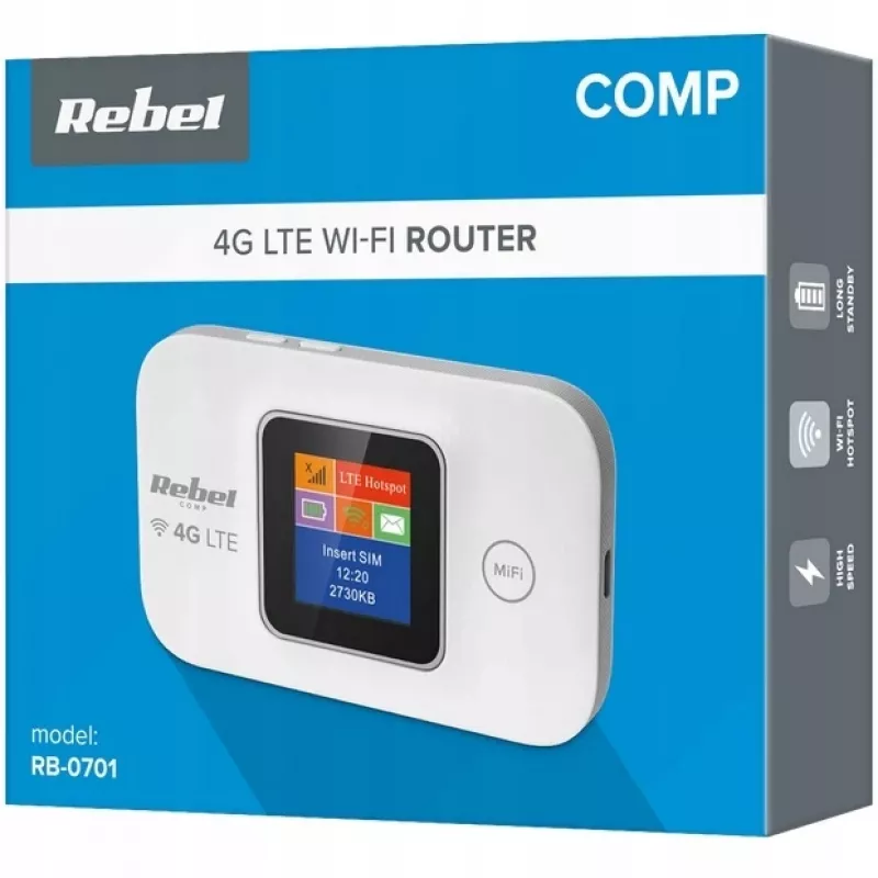 Router bezprzewodowy Rebel RB-0701, jednopasmowy (2,4 GHz), 3G, 4G