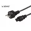 Kabel zasilający SAVIO CL-67 1.2 m H03VV-F 3×0,75 mm² IEC C na CEE7/7 czarny