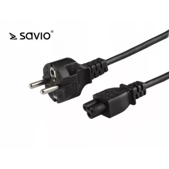 Kabel zasilający SAVIO CL-67 1.2 m H03VV-F 3×0,75 mm² IEC C na CEE7/7 czarny