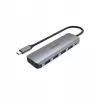 Hub USB Unitek P5+ — 5 portów (4 × USB 3.2 Gen 2 Type-A), host USB 3.2 Gen 1, 5 Gbit/s, 10 W PD, aluminium, szary