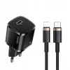 usams Ładowarka Telefonu 1x USB-C T36 + Lightning PD — kompaktowa ładowarka PD z USB-C i Lightning