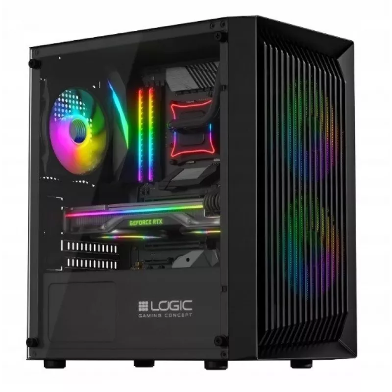 Logic Atos ARGB Mini USB 3.0 obudowa Micro Tower, czarna (AM-ATOS-10-0000000-0002)