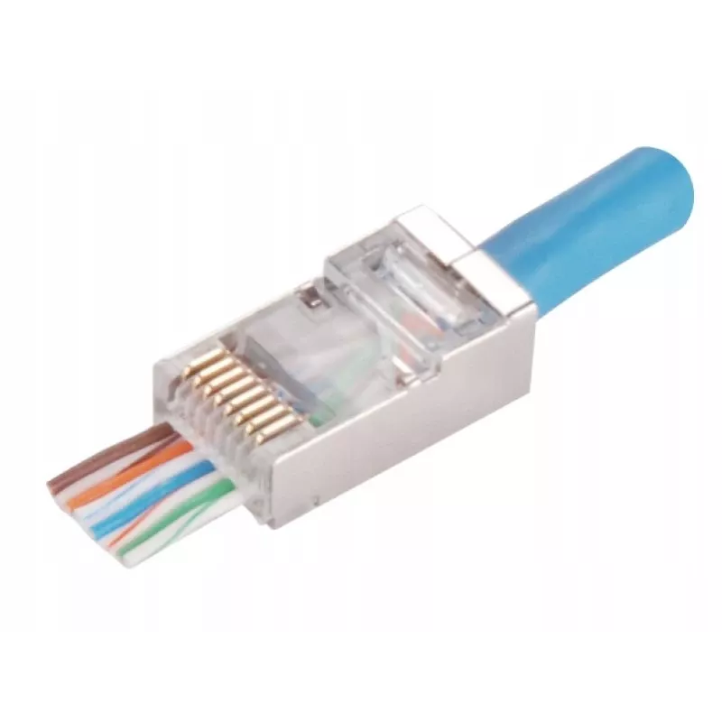 Wtyk przelotowy RJ45 STP Kat.5e Alantec WT116 opakowanie 100 szt., złącze ekranowane do kabli 8P8C