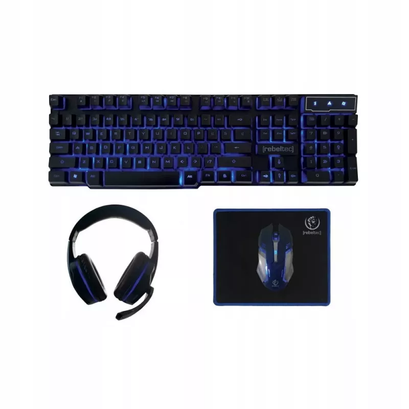 Klawiatura z myszą Rebeltec SHERMAN Gaming USB QZERTY angielska czarna