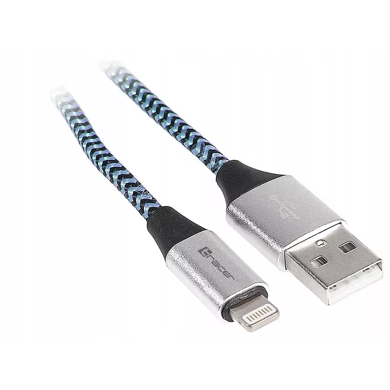 Kabel Lightning Tracer TRAKBK46269 1m Czarny Niebieski Srebrny