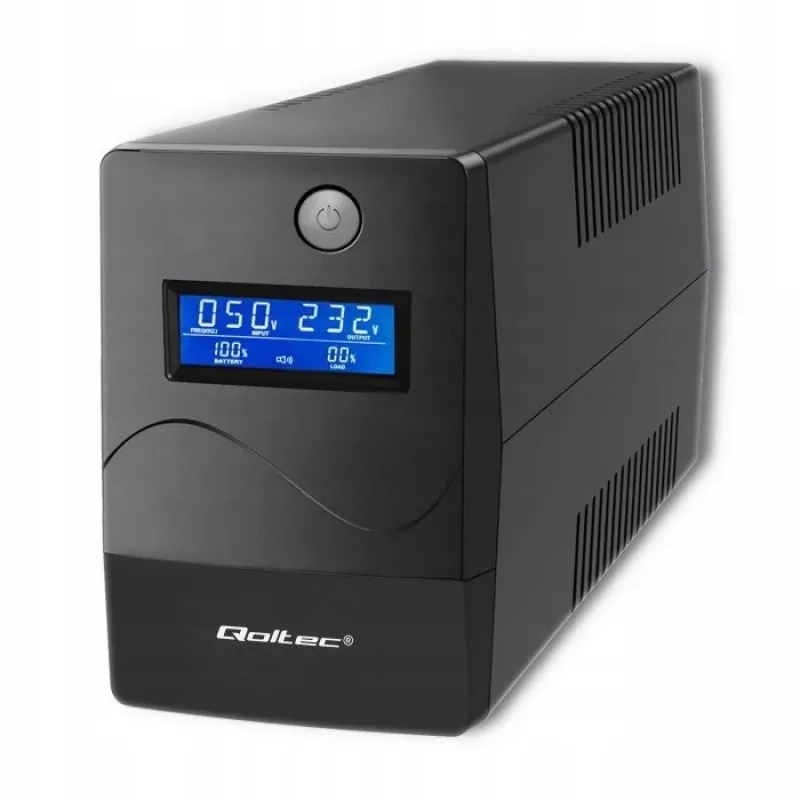 Qoltec Monolith UPS Double-conversion Online 0,65 kVA 360 W 2 gniazda AC