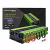 Qoltec Monolith Przetwornica napięcia | Ładowanie akumulatora | UPS | 2000W | 4000W | 12V na 230V | Czysty sinus | LCD czarno-zielony