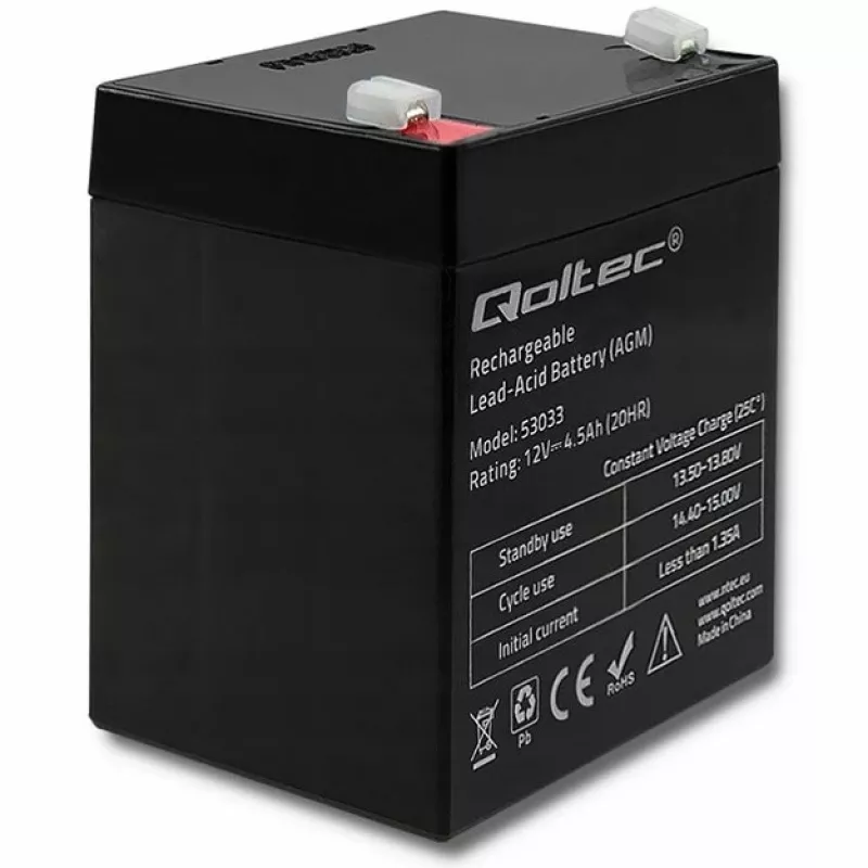 Akumulator AGM Qoltec 53033 4.5 Ah 15 V 65.5 A Motocykl