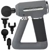 Nedis Sports Massage Gun, 6-Speed with 4 Attachments, Brushless Motor for Muscle Recovery & Relaxation, Triangular Handle, Rechargeable - szary