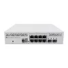 Zarządzalny przełącznik L3 MikroTik CRS310-8G+2S+IN — 8× 2.5G RJ-45, 2× SFP+, PoE, montaż w racku 1U, Biały
