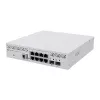 Zarządzalny przełącznik L3 MikroTik CRS310-8G+2S+IN — 8× 2.5G RJ-45, 2× SFP+, PoE, montaż w racku 1U, Biały