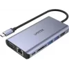 UNITEK uHUB O8+ Przewodowy USB 3.2 Gen 1 Type-C Szary 100W Power Delivery