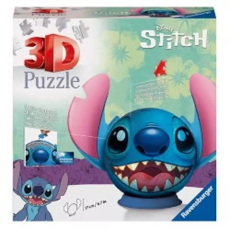 Ravensburger Puzzle 3D Disney Stitch dla dzieci od 6 lat - 72 elementy - bez kleju - prezent wielkanocny dla dzieci