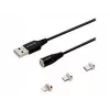 Przewód USB Savio CL-152 1 m USB 2.0 USB C Micro USB A/Lightning Czarny
