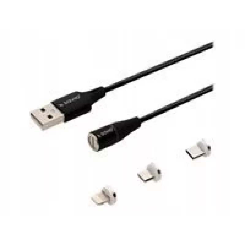 Przewód USB Savio CL-152 1 m USB 2.0 USB C Micro USB A/Lightning Czarny