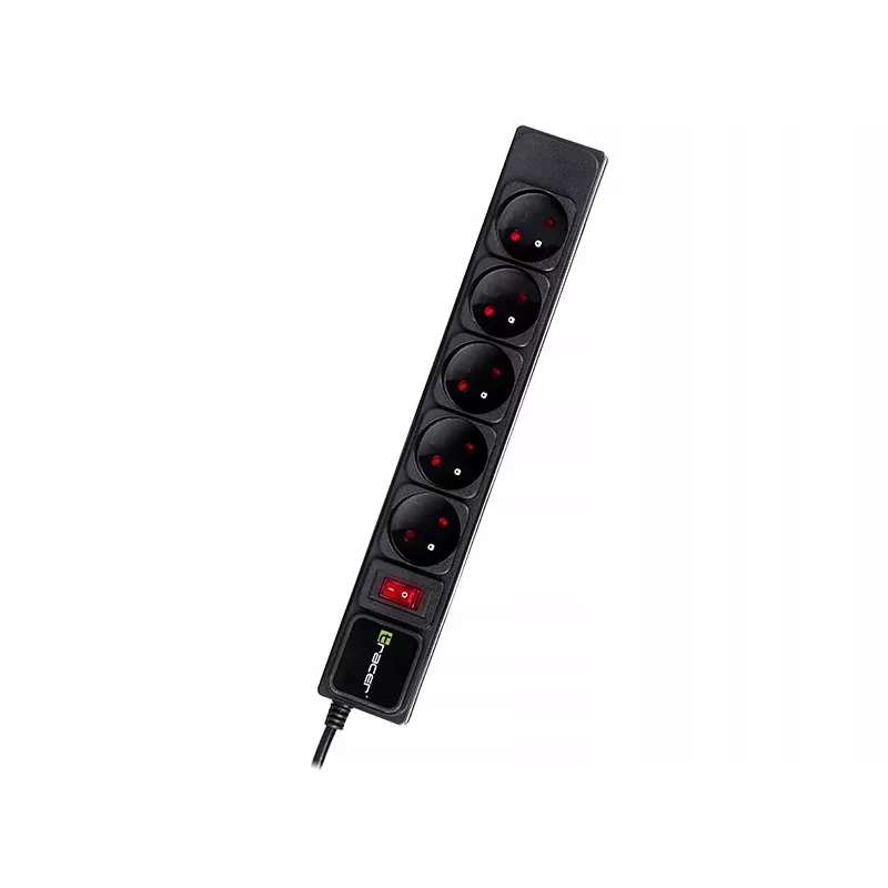 Listwa przeciwprzepięciowa TRACER PowerGear Tracer 47138 5 m czarna listwa zasilająca z kablem 5 m