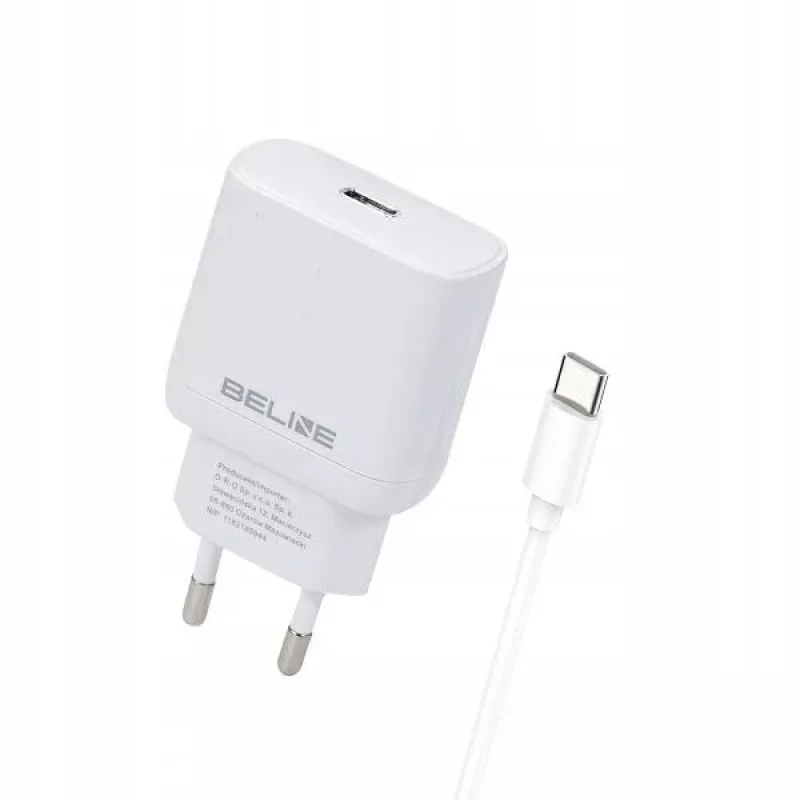 Ładowarka 30W USB-C Beline Beli02177 biała z kablem USB-C