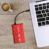 Obudowa HDD/SSD QOLTEC 51860 na dyski 2,5 cala SATA III, USB Type-A, 5 Gbit/s, aluminium, czerwona