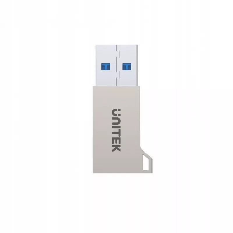 adapter złącza USB Type-A Unitek A1034NI, srebrny, USB 2.0/3.2 Gen1, do 5 Gbit/s, obudowa cynkowa, 36×16,7×5,7 mm