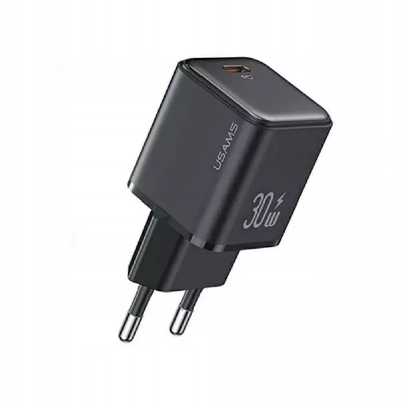 usams USB-C PD 3.0 Ładowarka CC186TC01 30W Szybkie Ładowanie, Czarny