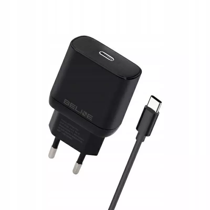 Ładowarka Beline Beli02168 25 W USB-C z kablem USB-C, czarna