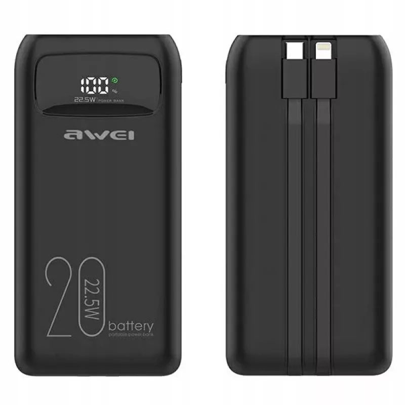 Powerbank 20000mAh P169 K 22.5W USB-C + kabel Apple