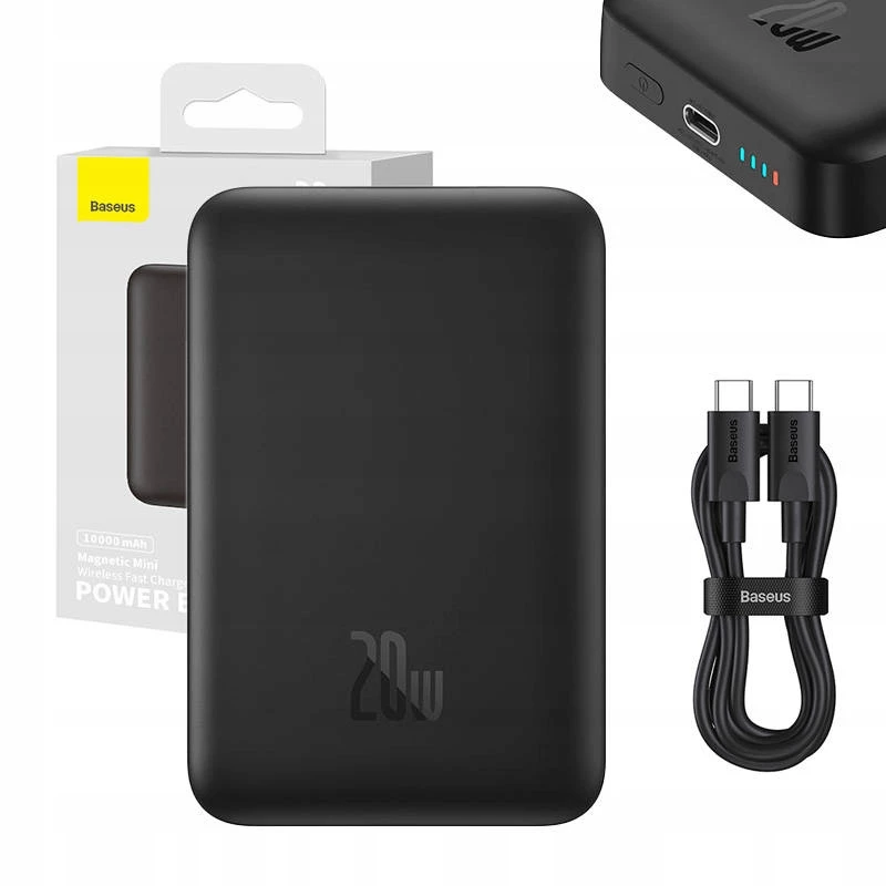 Baseus Magnetyczny Powerbank Bezprzewodowy Ładowanie MagSafe 10000mAh 20W