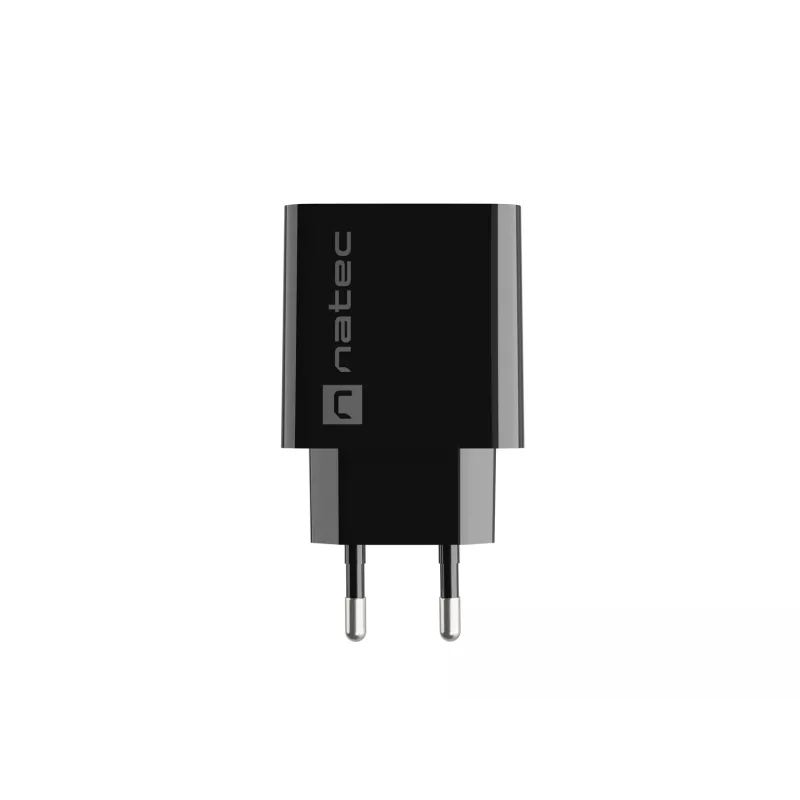NATEC AC szybkie ładowanie przewodowa ładowarka wewnętrzna Ribera — 18W (5–15V, do 3A), 1× USB-A, czarna