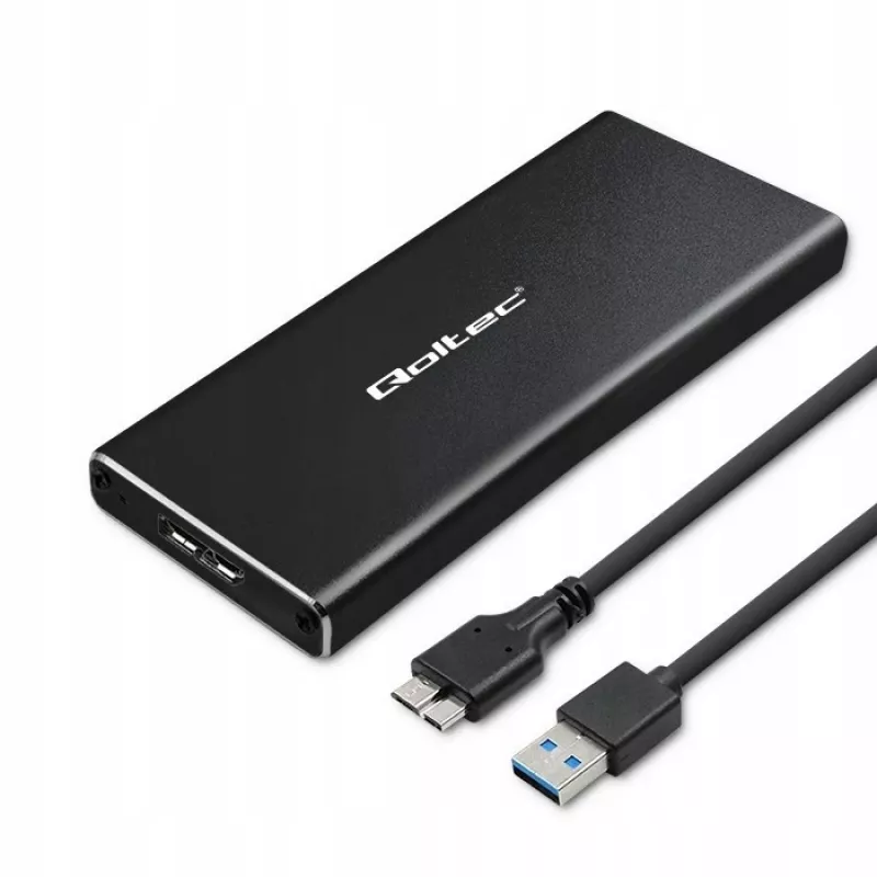 Obudowa zewnętrzna dla dysku SSD M.2 SATA QOLTEC 51854 USB 3.0 bez narzędzi
