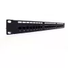 Panel krosowy 19 inch 24 porty, CAT6, S/FTP, 1U, z prowadzeniem kabli, czarny (kompletny)