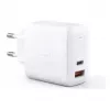 Ładowarka ścienna Aukey PA-B3 biała GaN 65W USB-C / USB-A szybka ładowarka
