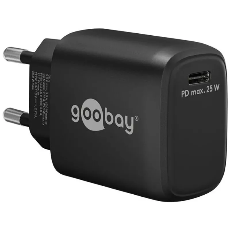 Goobay 65367 Ładowarka sieciowa do laptopów, smartfonów, tabletów – czarna