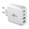 Goobay 64818 Ładowarka do urządzeń mobilnych, słuchawek - laptop - smartfon, biała, szybkie ładowanie AC, do użytku wewnętrznego (64818)