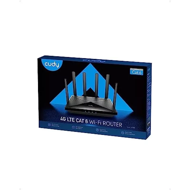 Nowy router WiFi 4G LTE Cat 6 Cudy, chipset Qualcomm, modem LTE, router komórkowy z podwójną kartą SIM, AC1200 dwuzakresowe WiFi, 4 porty Gigabit, OpenVPN