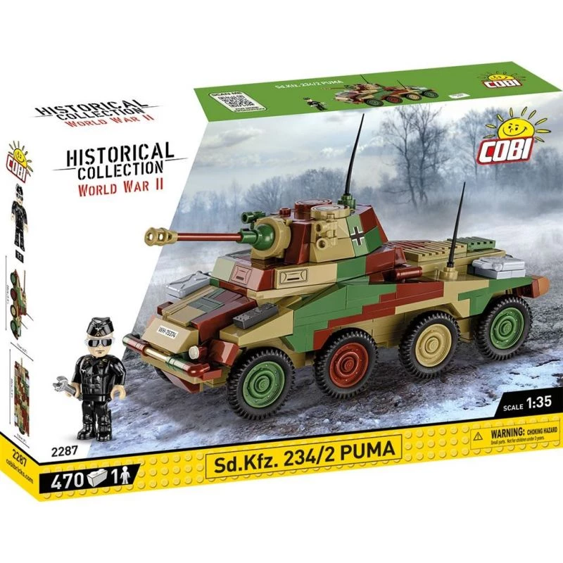 Cobi Kolekcja Historyczna II Wojna Światowa Pojazd SD.Vehicle 234/2 Puma, Wielokolorowy