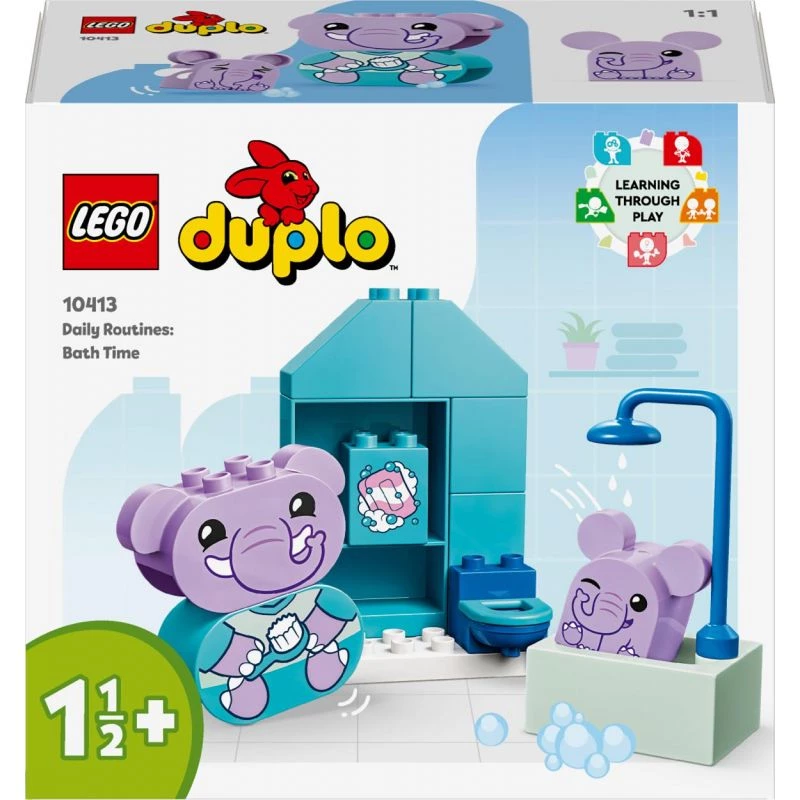 LEGO DUPLO Zestaw Kąpielowy 10413 — zestaw do zabawy w kąpieli dla małych dzieci, 15 elementów, zalecany wiek 1.5+