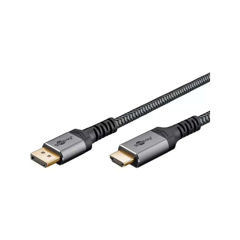 Goobay 65271 Przejściówka wideo 5 m DisplayPort HDMI Szary (65271)