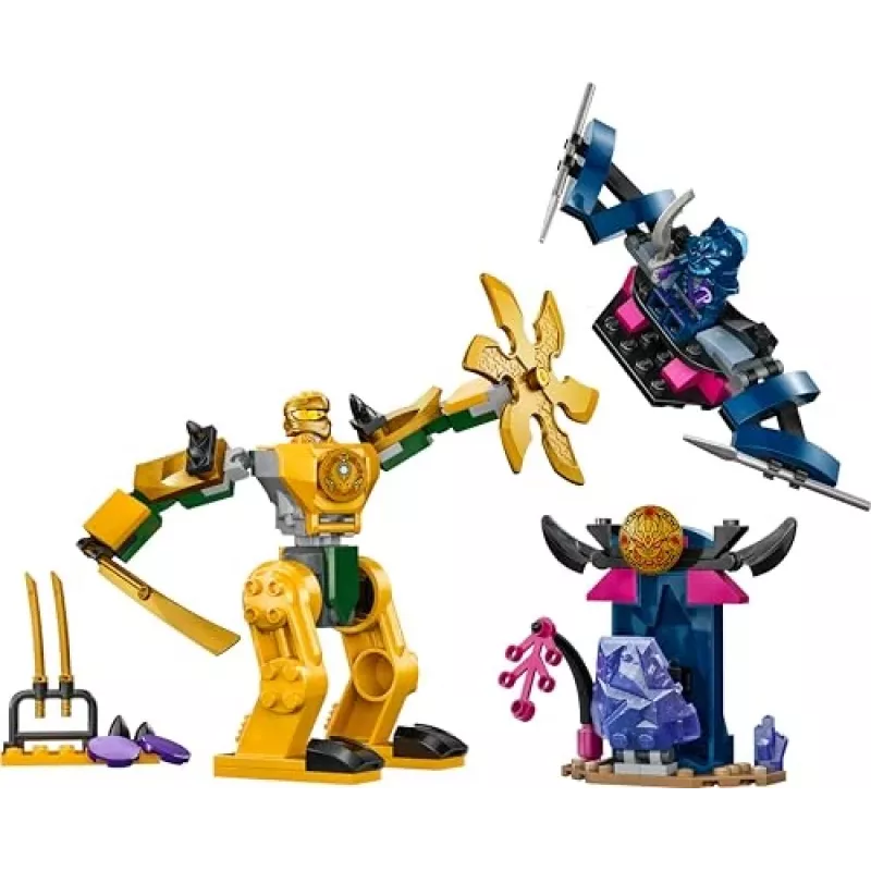 LEGO NINJAGO Arin’s Battle Mech — figurka akcji ninja, zabawka dla chłopców i dziewczynek od 4 lat, zestaw Dragons Rising z minifigurką Arin i mini Katą