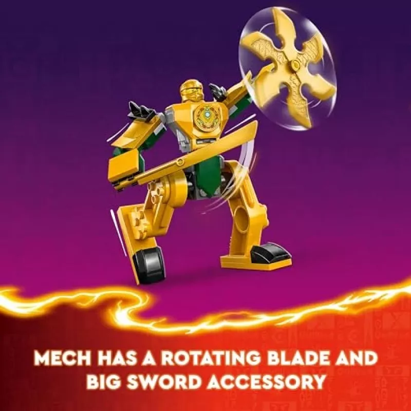 LEGO NINJAGO Arin’s Battle Mech — figurka akcji ninja, zabawka dla chłopców i dziewczynek od 4 lat, zestaw Dragons Rising z minifigurką Arin i mini Katą