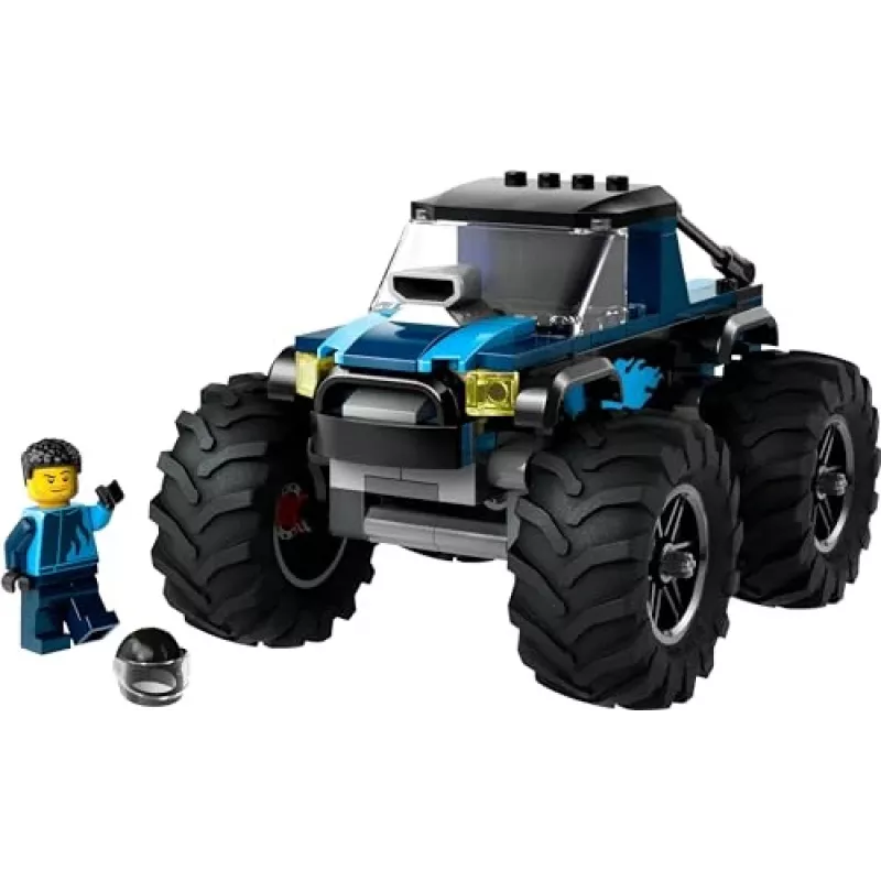 Zabawka konstrukcyjna LEGO City 60402 Niebieski Monster Truck z dużymi oponami, 148 elementów, 1 minifigurka, wiek 5+