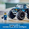 Zabawka konstrukcyjna LEGO City 60402 Niebieski Monster Truck z dużymi oponami, 148 elementów, 1 minifigurka, wiek 5+