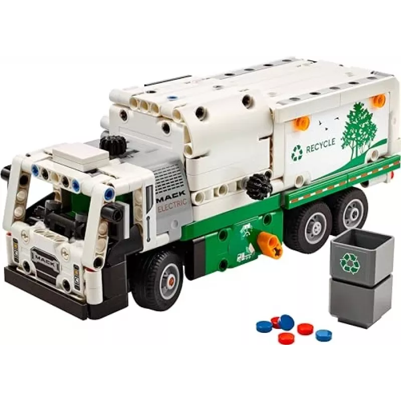 Klocki konstrukcyjne LEGO Technic Mack LR Electric Garbage Truck 42167 — 503 elementy, z napędem, wymiary 230×80×90 mm