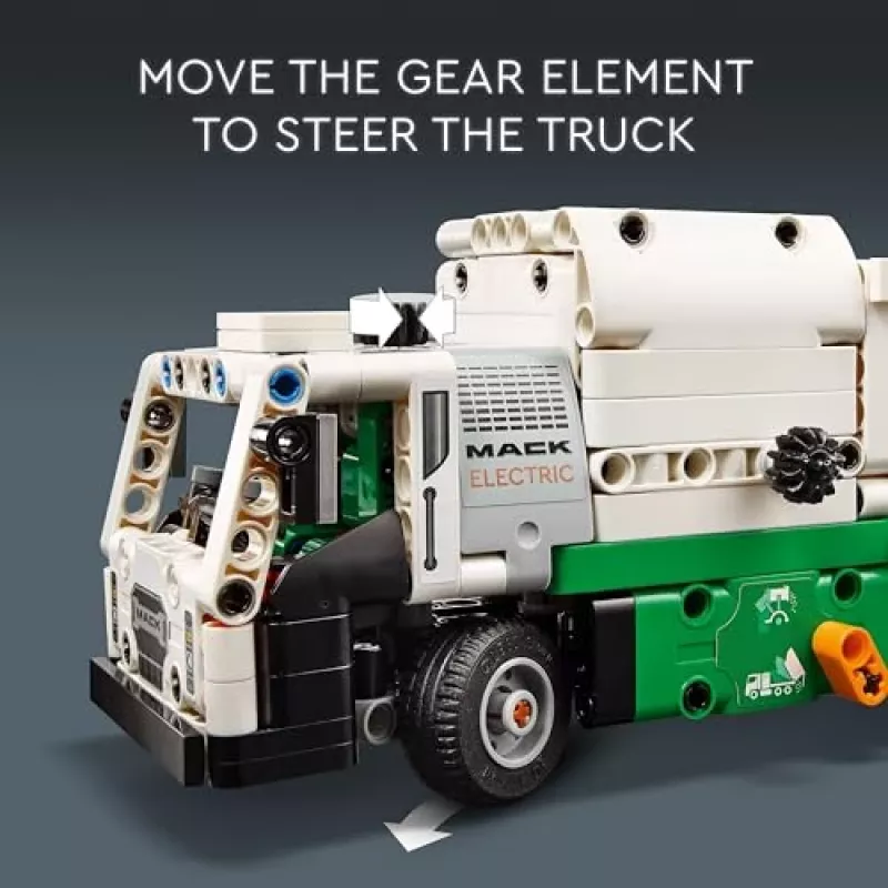 Klocki konstrukcyjne LEGO Technic Mack LR Electric Garbage Truck 42167 — 503 elementy, z napędem, wymiary 230×80×90 mm