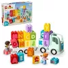 Zabawka konstrukcyjna LEGO DUPLO 10421 Ciężarówka ABC, 36 elementów, 2 minifigurki, dla dzieci od 2 lat, wymiary 110×140×70 mm