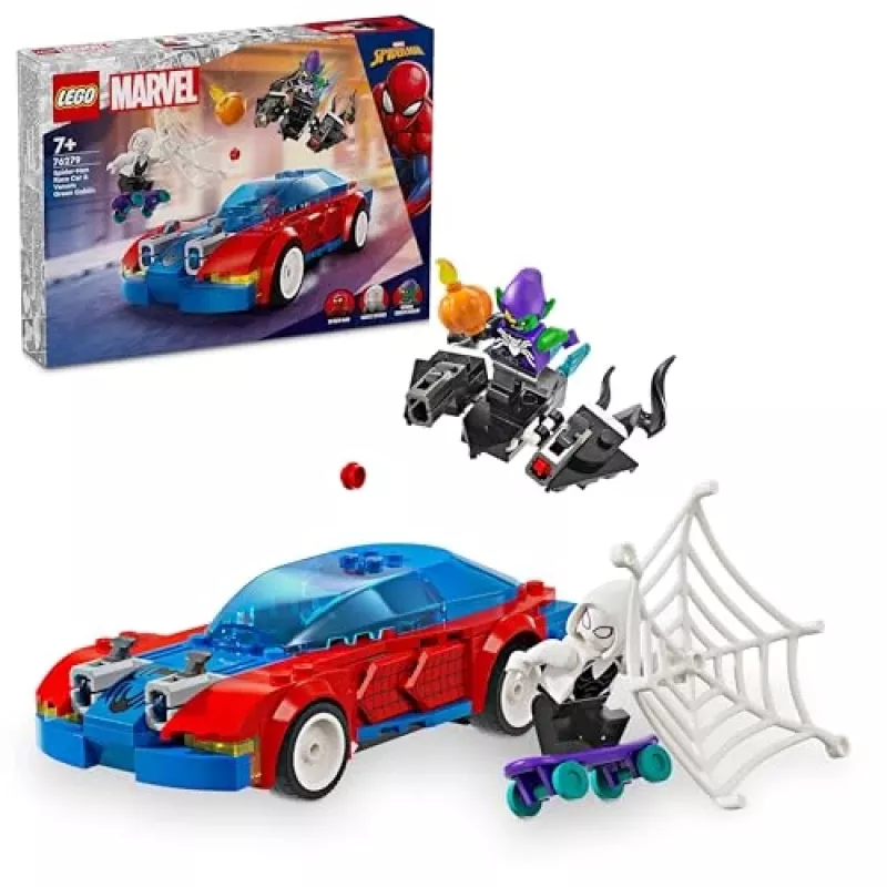 Lego Marvel 76279 Samochód wyścigowy Spider-Mana i Venom Green Goblin – zestaw do budowania