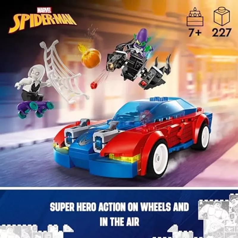Lego Marvel 76279 Samochód wyścigowy Spider-Mana i Venom Green Goblin – zestaw do budowania