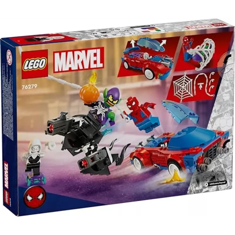 Lego Marvel 76279 Samochód wyścigowy Spider-Mana i Venom Green Goblin – zestaw do budowania